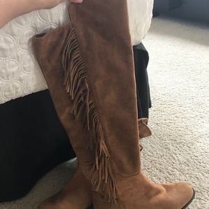 Stylish Over the Knee Boots with Fringe